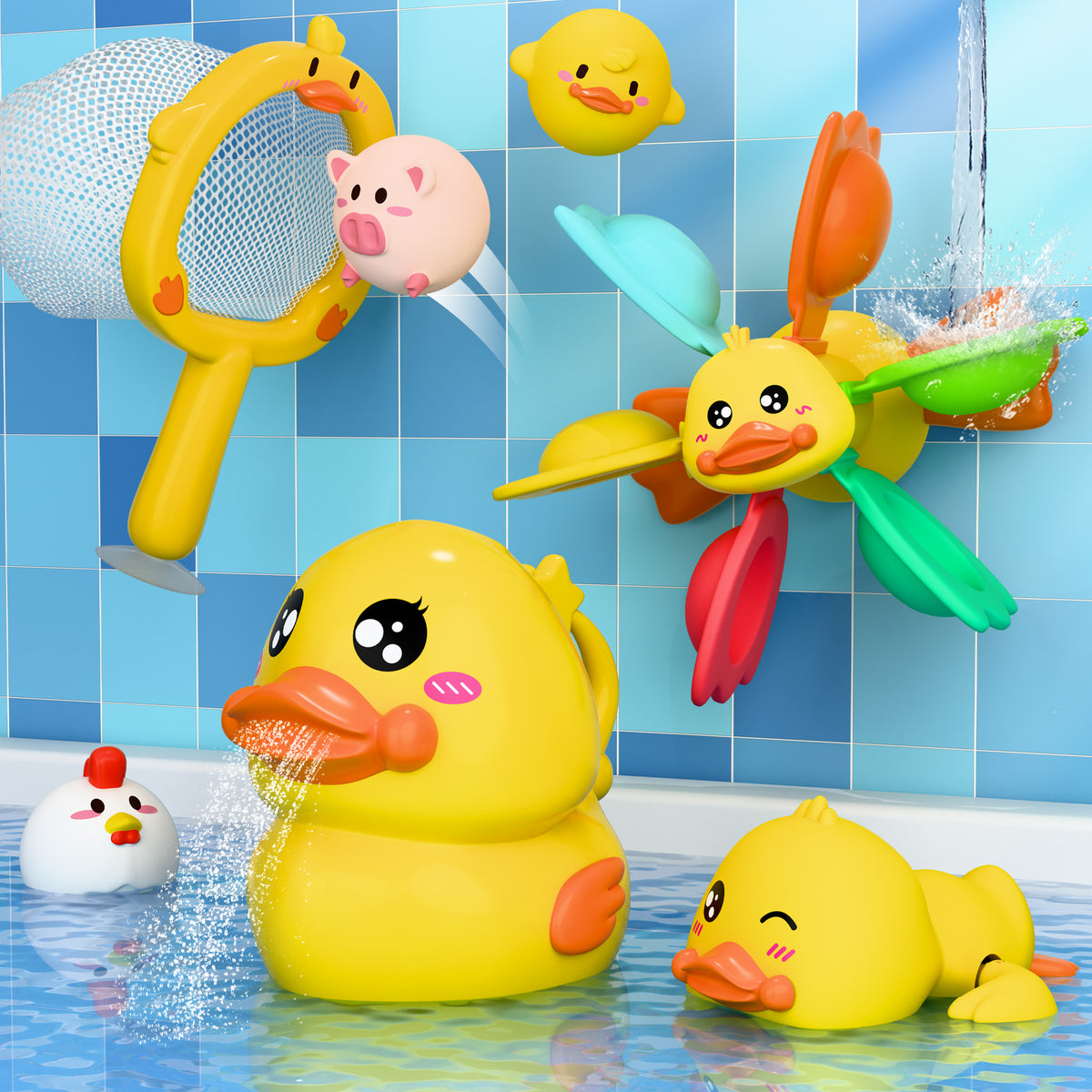 Duck Bath Toys, Baby Bathtub Toy – iPlay iLearn Toys