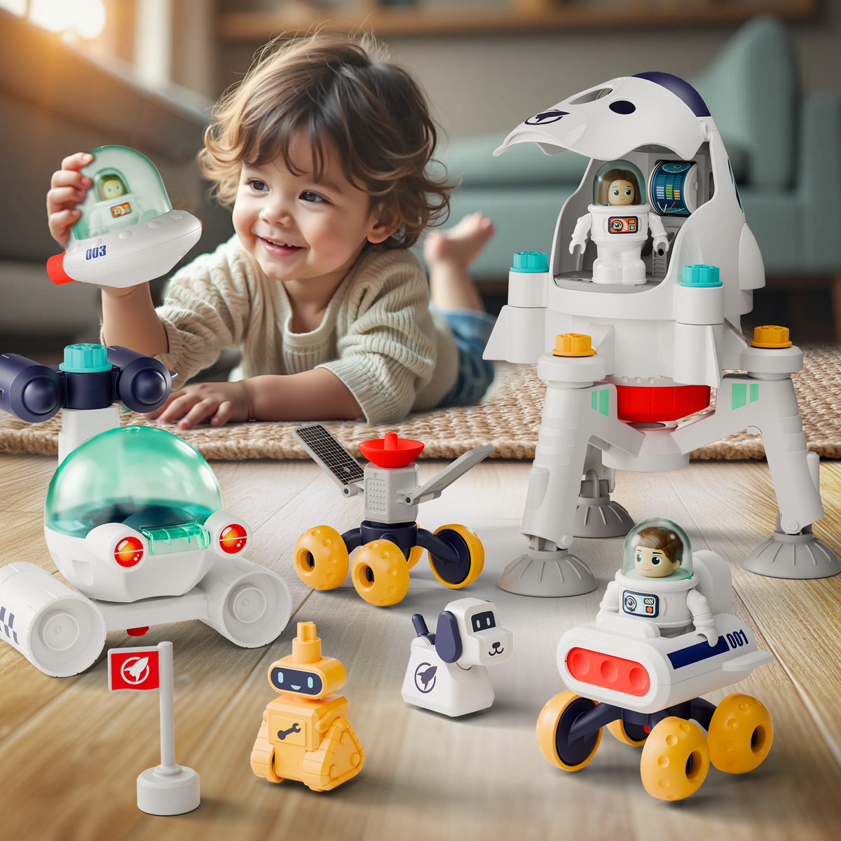 Kids Space Toys, Spaceship Adventure Planet Playset – iPlay iLearn