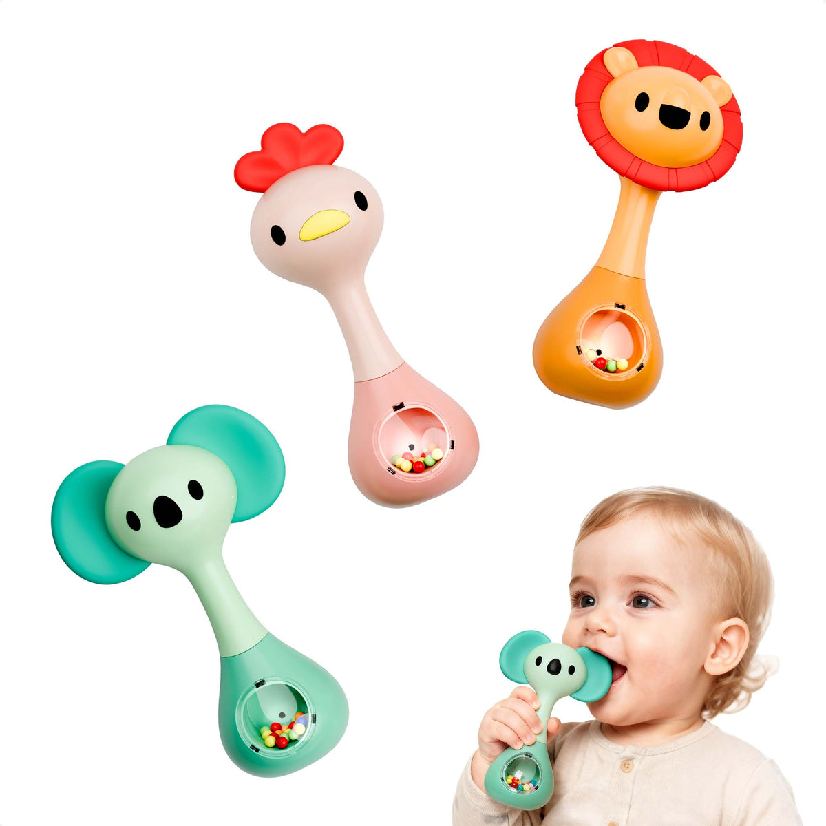 iPlay, iLearn 10pcs Baby Rattle Infant Toys Infant Shaker Newborn Gifts ...
