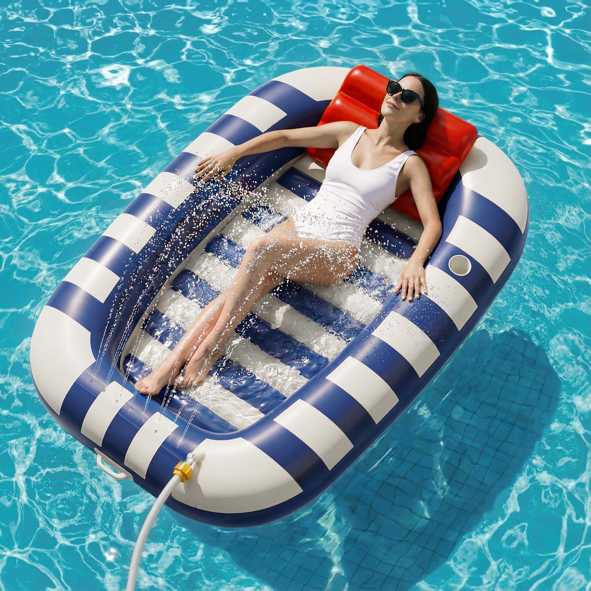 Pinterest Tanning Inflatable Inflatable Tanning Pool Floats W/Water Sprinkle-Blue – iPlay iLearn Toys
