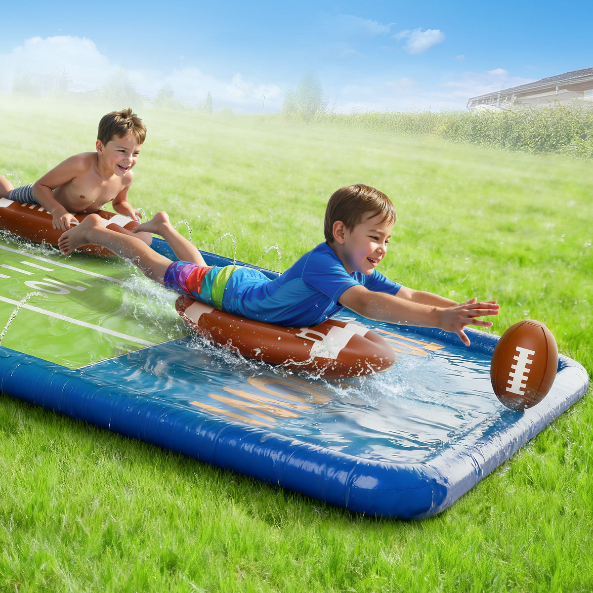 Touchdown Splash - Football Themed Water Slide – iPlay iLearn Toys