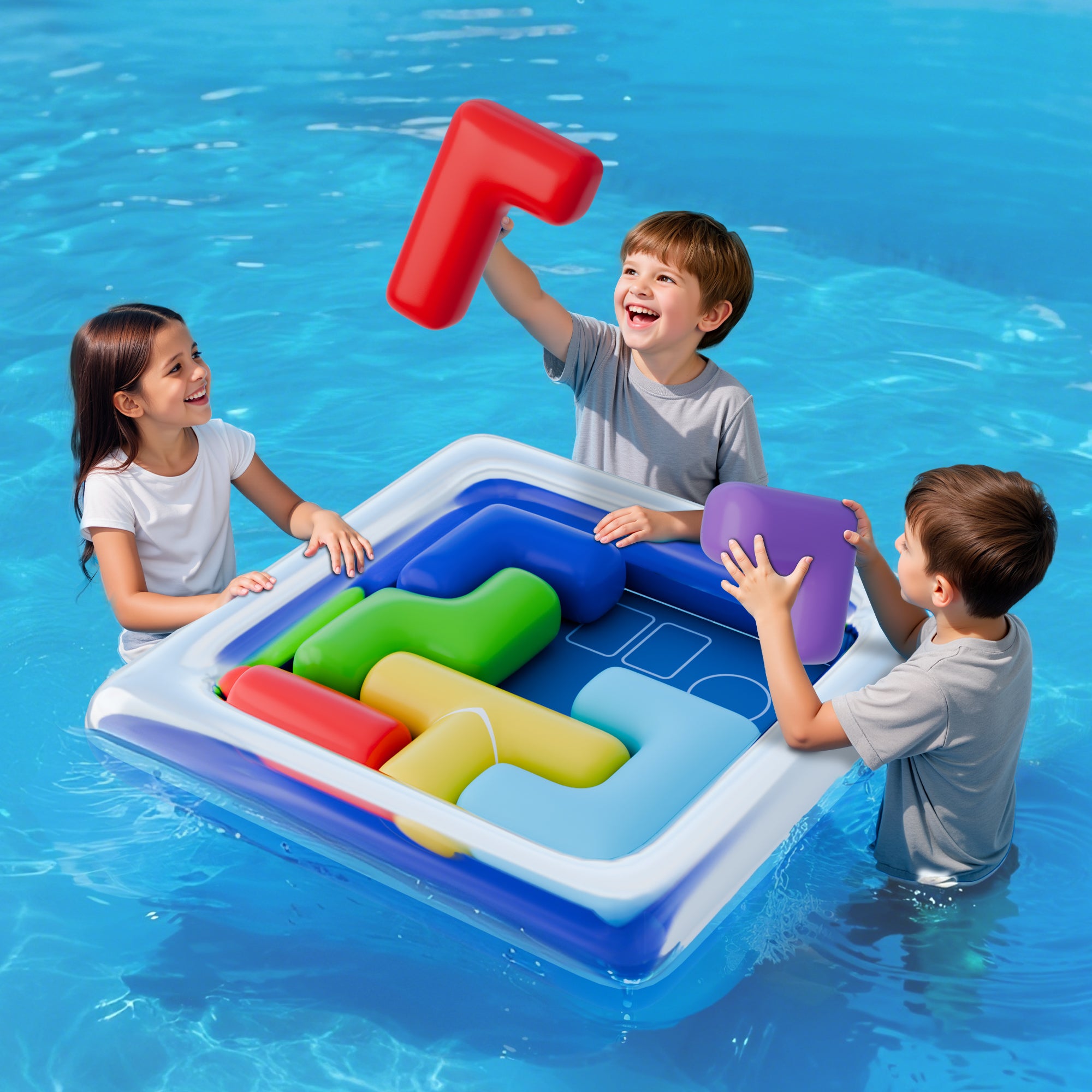 Pool Puzzle Pool Puzzle Splash - Inflatable Pool Puzzle – iPlay iLearn Toys