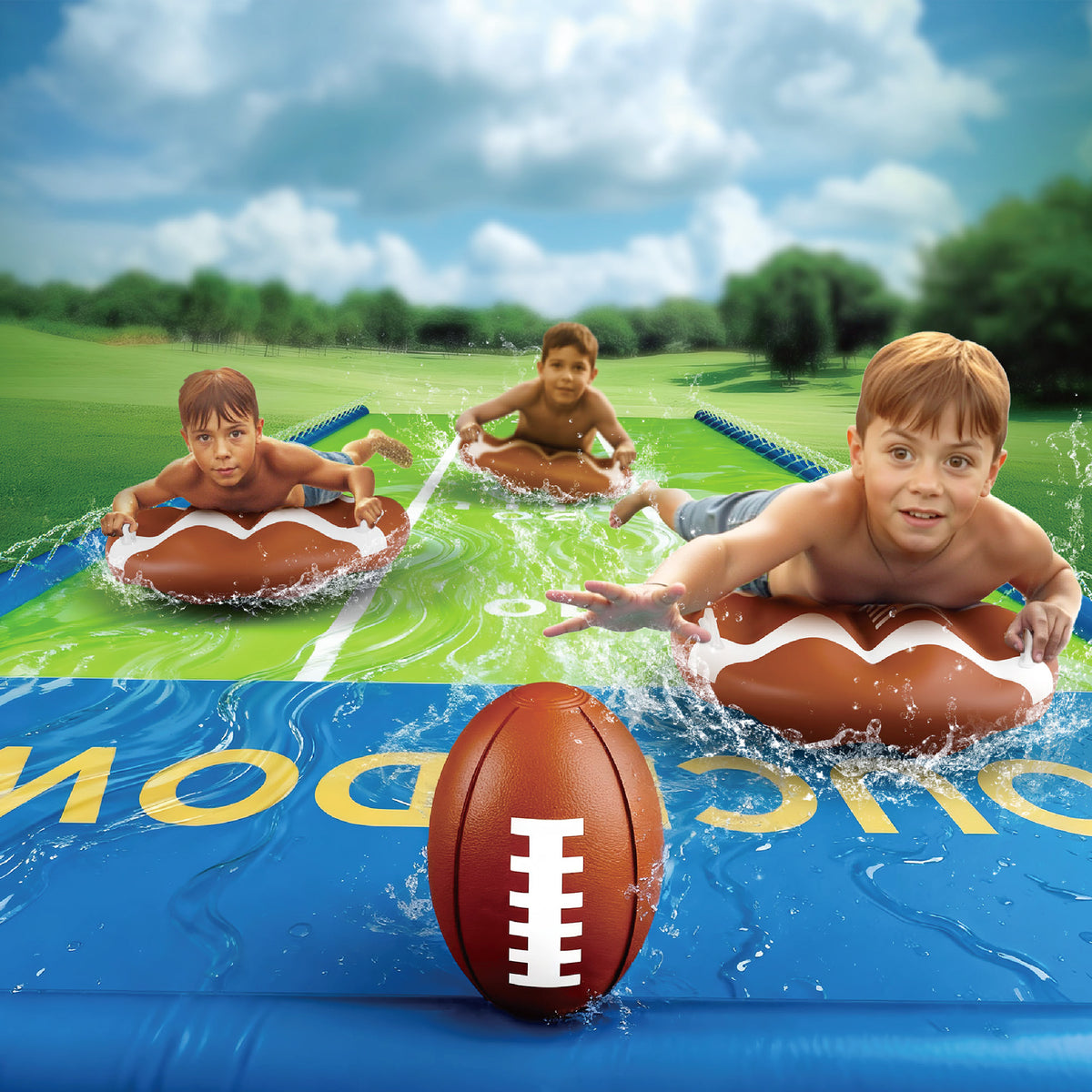 Touchdown Splash - Football Themed Water Slide – iPlay iLearn Toys