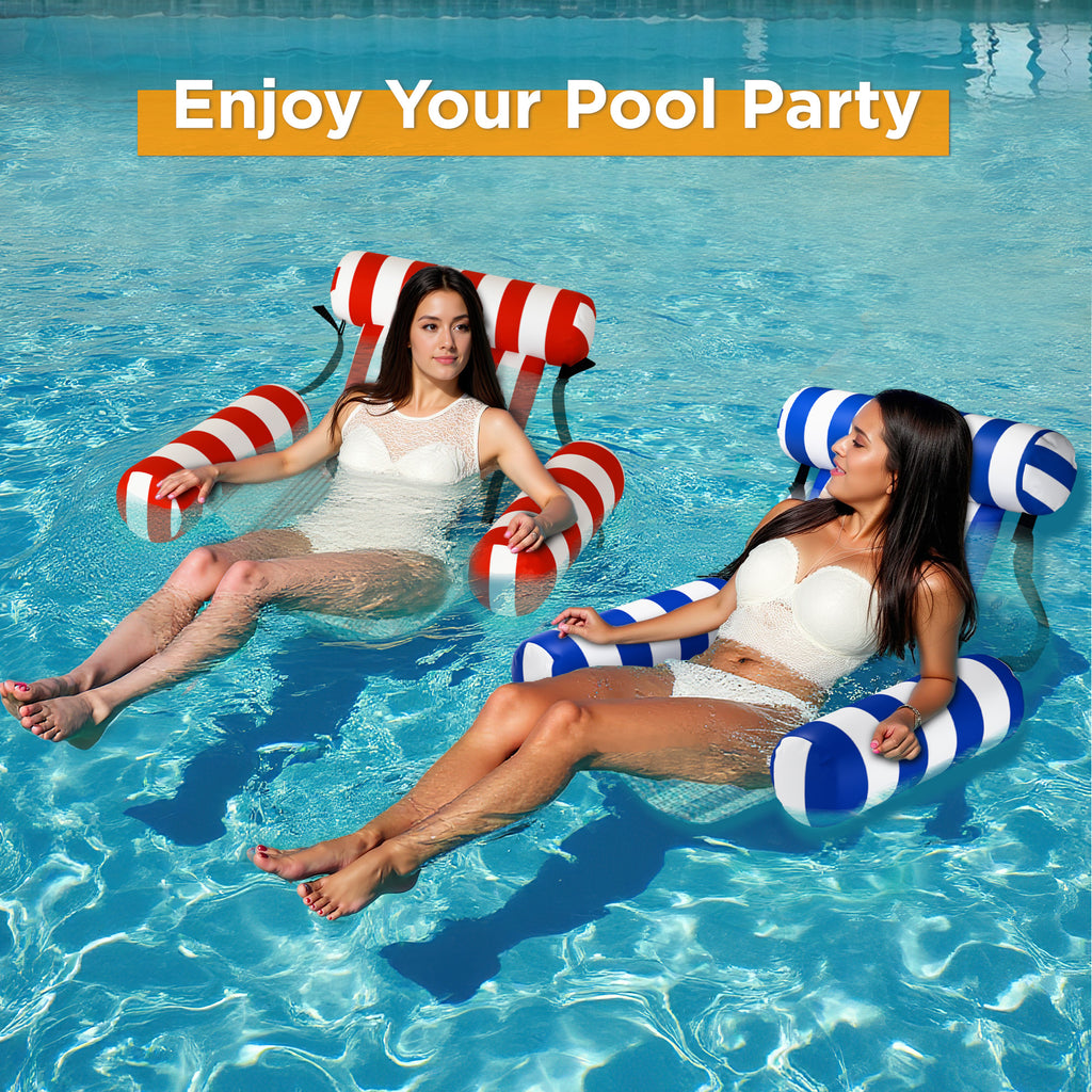 Funscape Pool Floats Chairs Adult, 2 Packs Heavy Duty Inflatable Swimm ...