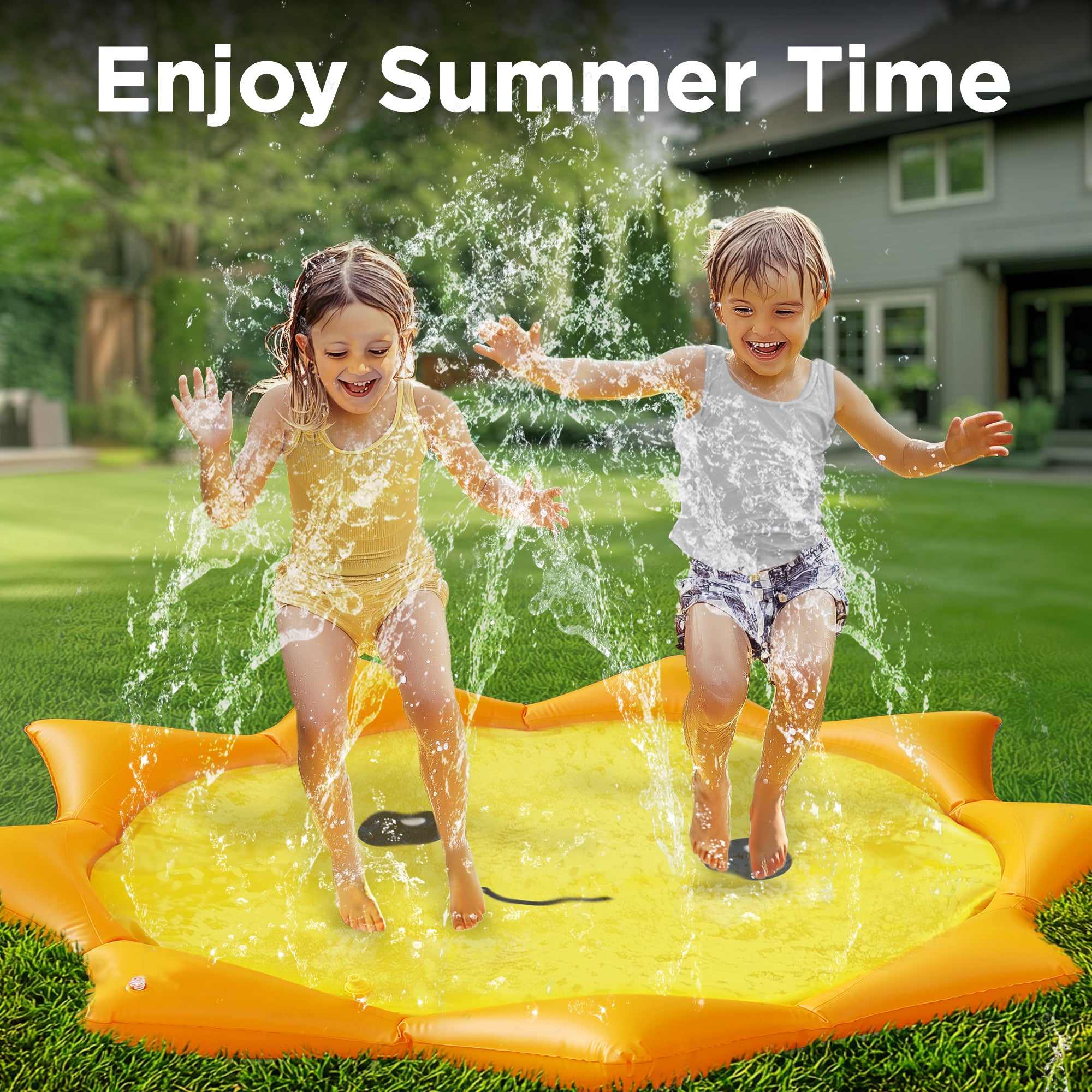 Splash Pad, 170cm Tapis de Jeu de Jet et d'éclaboussure d'eau Pulvérisation d'eau Eau Piscine Gonflable Jeux pour la Piscine - Jeux - Jouets Splash Pad, 170cm Tapis de Jeu de Jet et d'éclaboussure d'eau Pulvérisation d'eau Eau Piscine Gonflable Jeux pour la Piscine - Jeux - Jouets