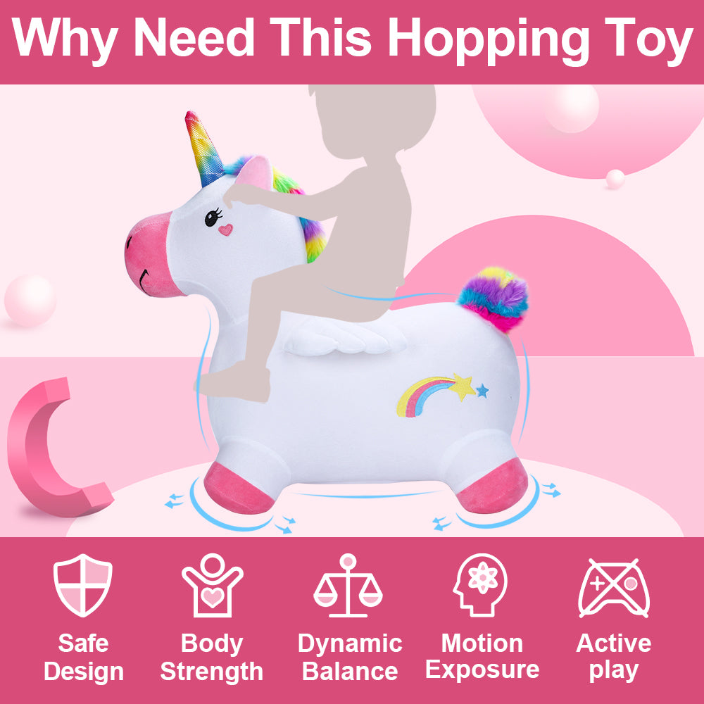 iPlay iLearn Unicorn Bouncy Pals Horse Plush Hopping Animal Toys iPlay iLearn Toys