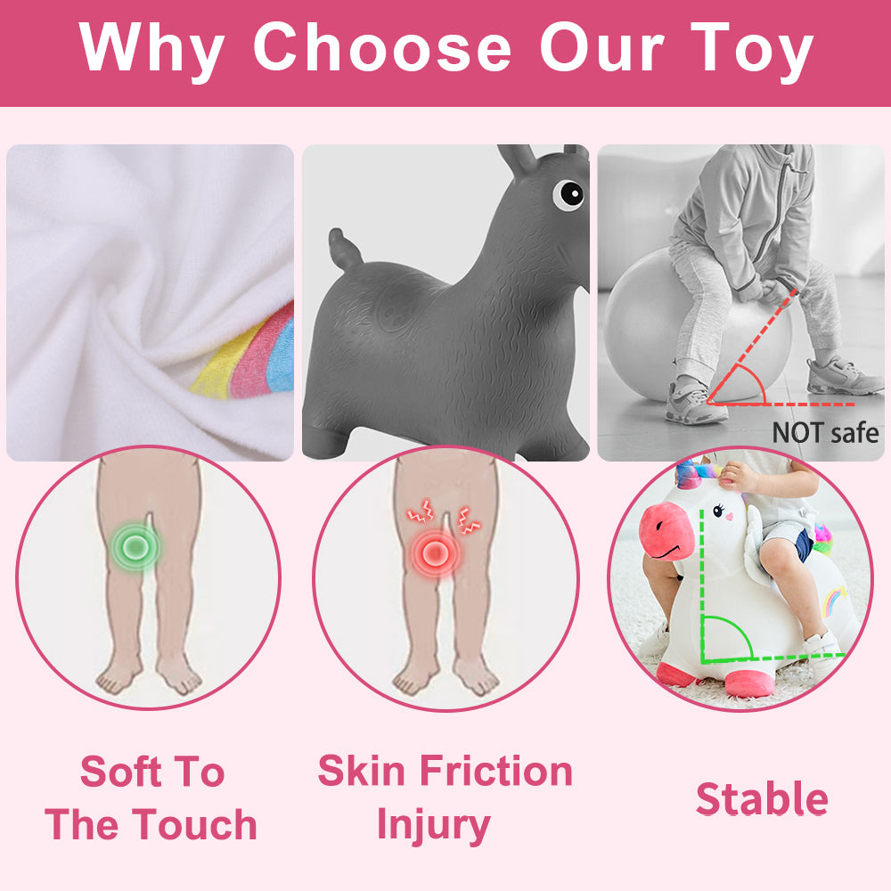Unicorn Bouncy Bouncy Pals Horse Plush Hopping Animal Toys