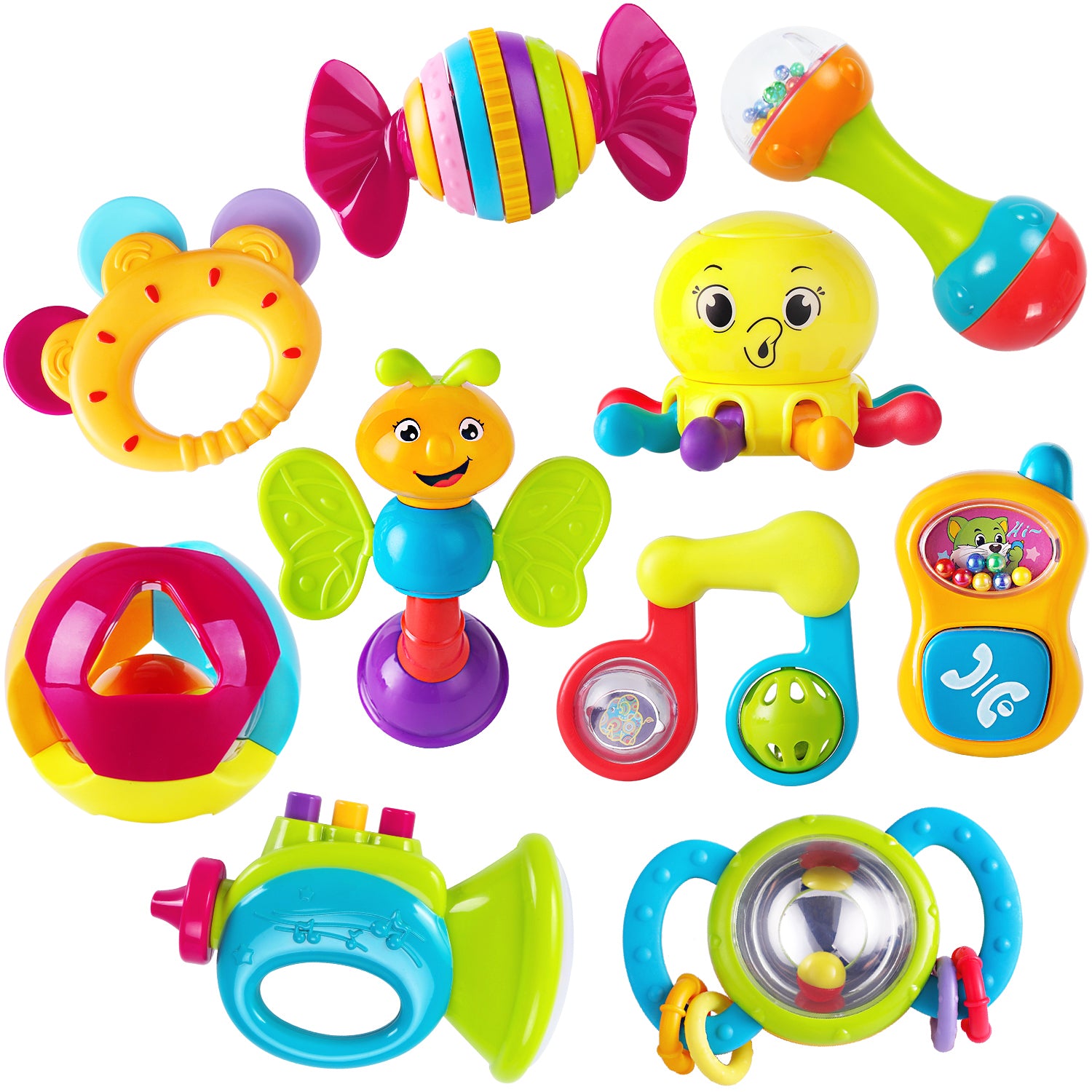 10pcs Baby Rattle Toys Early Educational Infant Toys