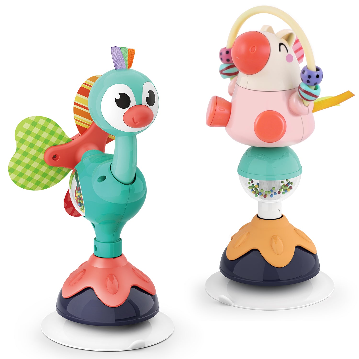 Apple Core Rattle Toy iPlay, iLearn Baby Rattles Set Toys W/ Suction Cup Baby Tray Toy ...