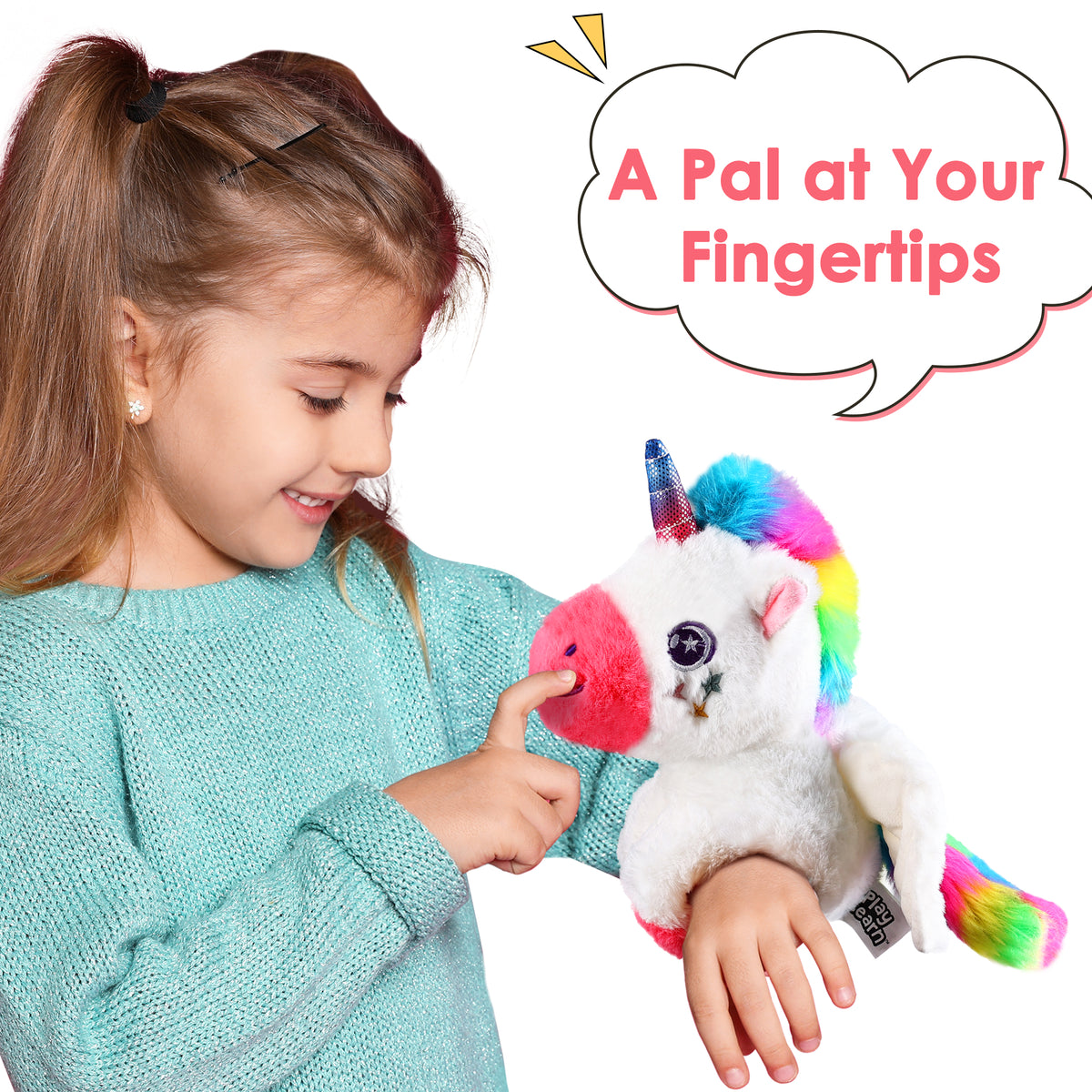 Plush Toy Slaps Bracelets, 12" Unicorn Bull Wristband Play Set – iPlay ...