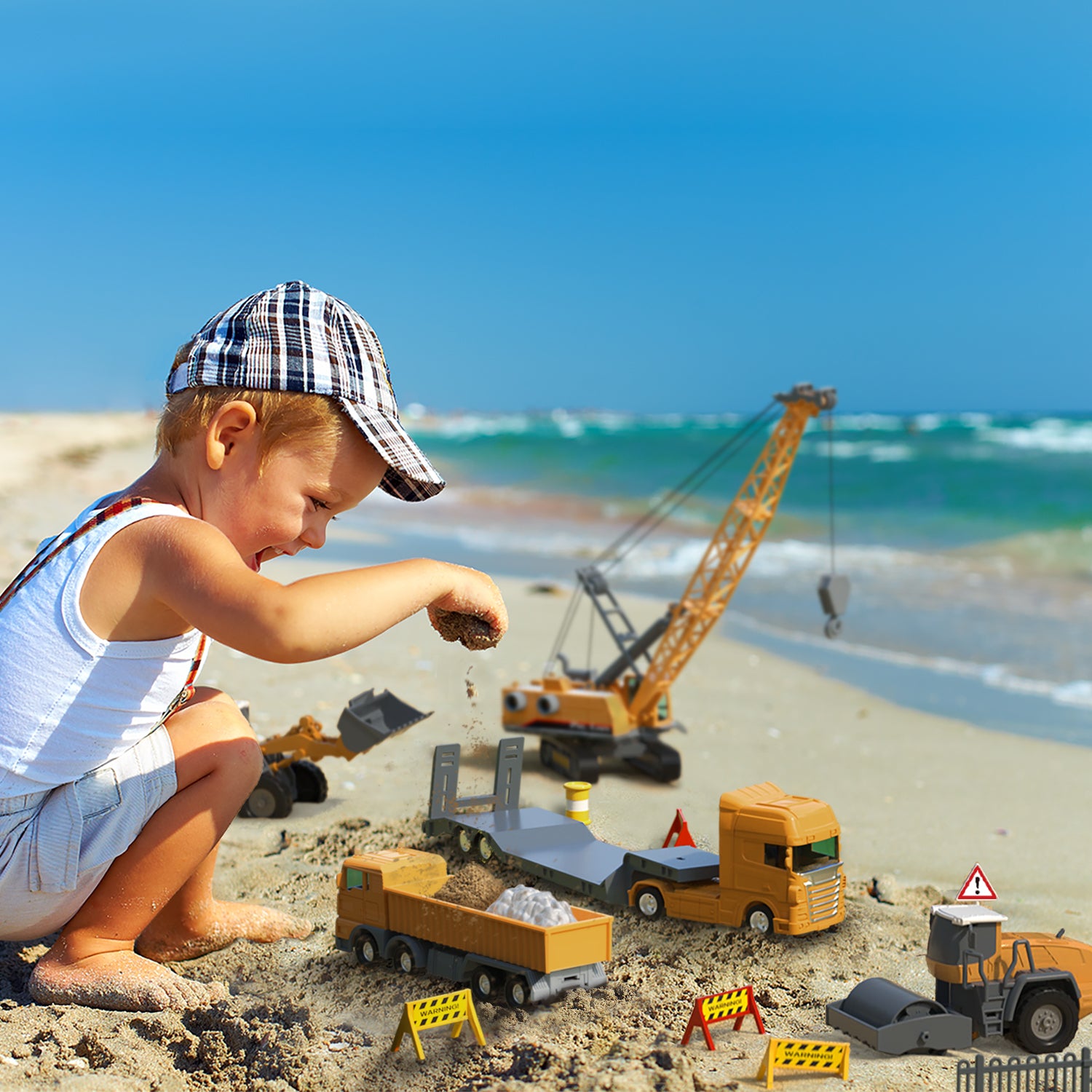 iPlay iLearn Construction Site Vehicles Toy Kids Engineering Play Set iPlay iLearn Toys