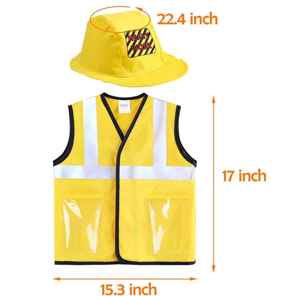 Construction Worker Costume Role Play Kit Set Educational Toy