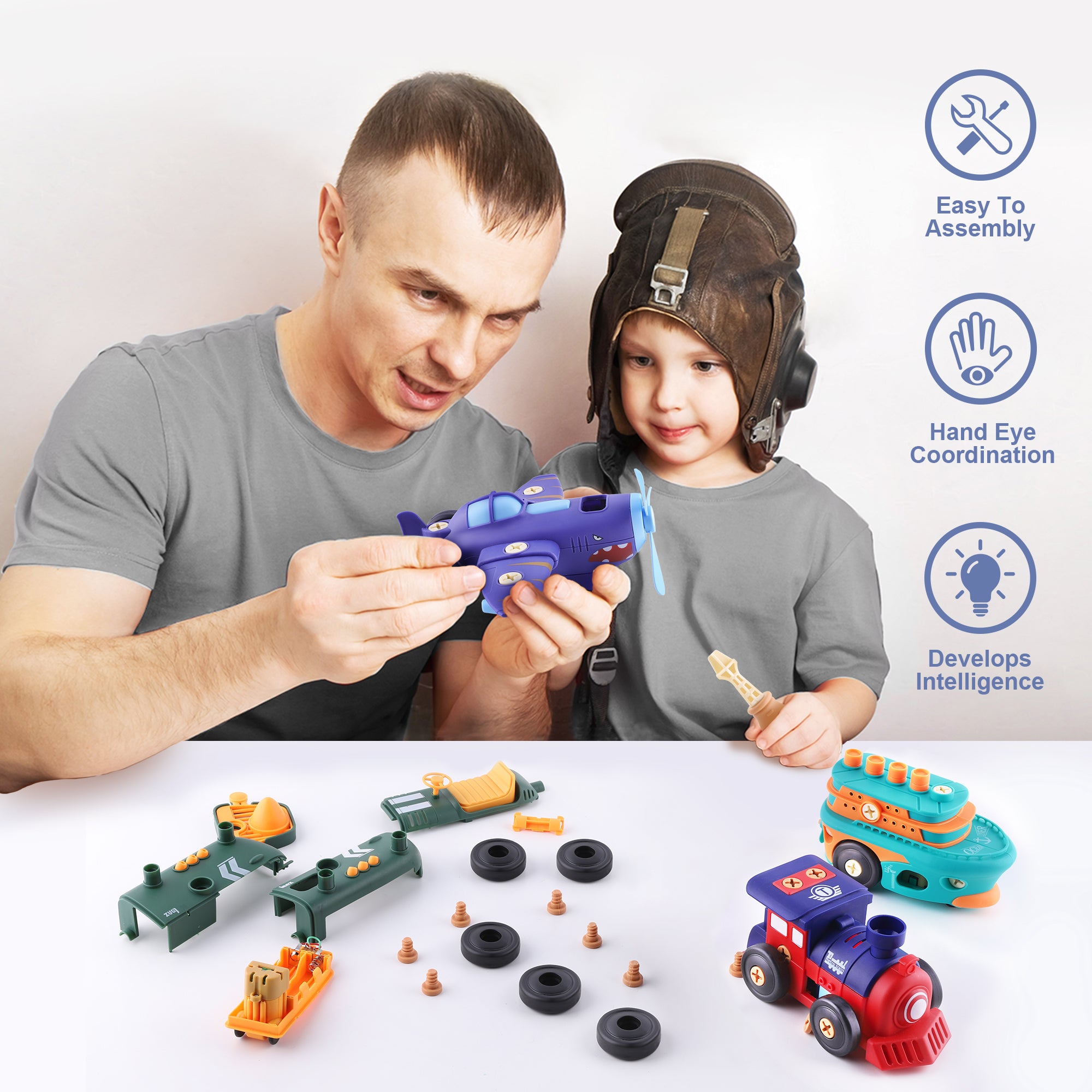 Removable Module Toy Electronic Take Apart Toy Set, Kids Assembly Vehicle Playset W ...