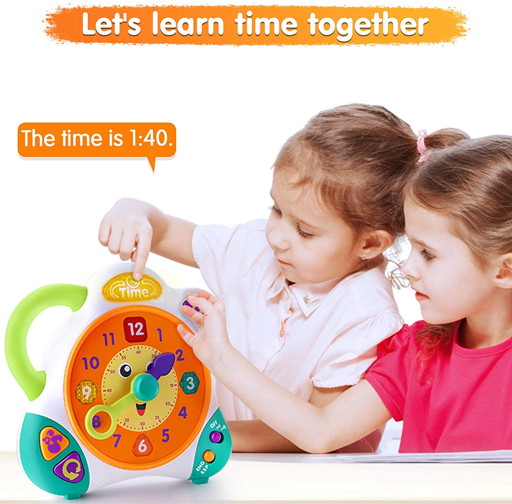 Bilingual Learning Clock English Spanish Tell Time Toy