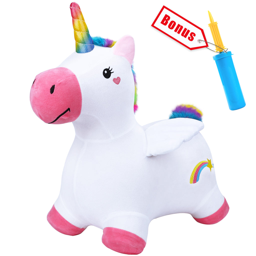 Unicorn Bouncy Bouncy Pals Horse Plush Hopping Animal Toys